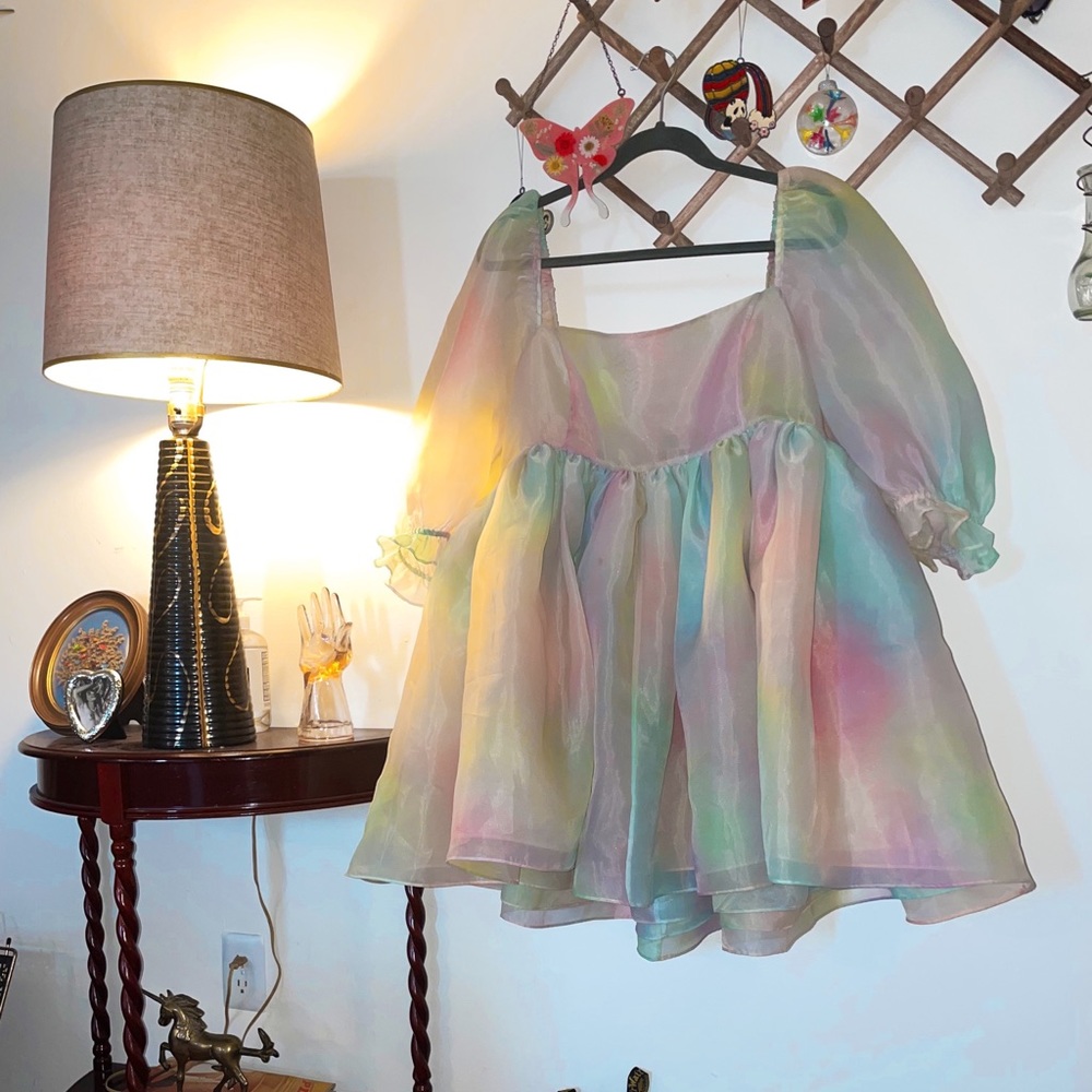 Selkie Rainbow Puff Dress size 1x NWT
